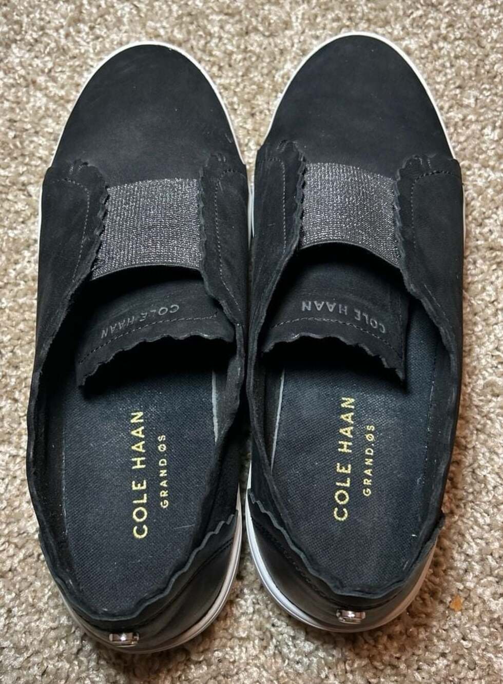 Cole Haan Grand Crosscourt Scalloped Slip-On Sneakers Black Size 8B - Picture 3 of 10